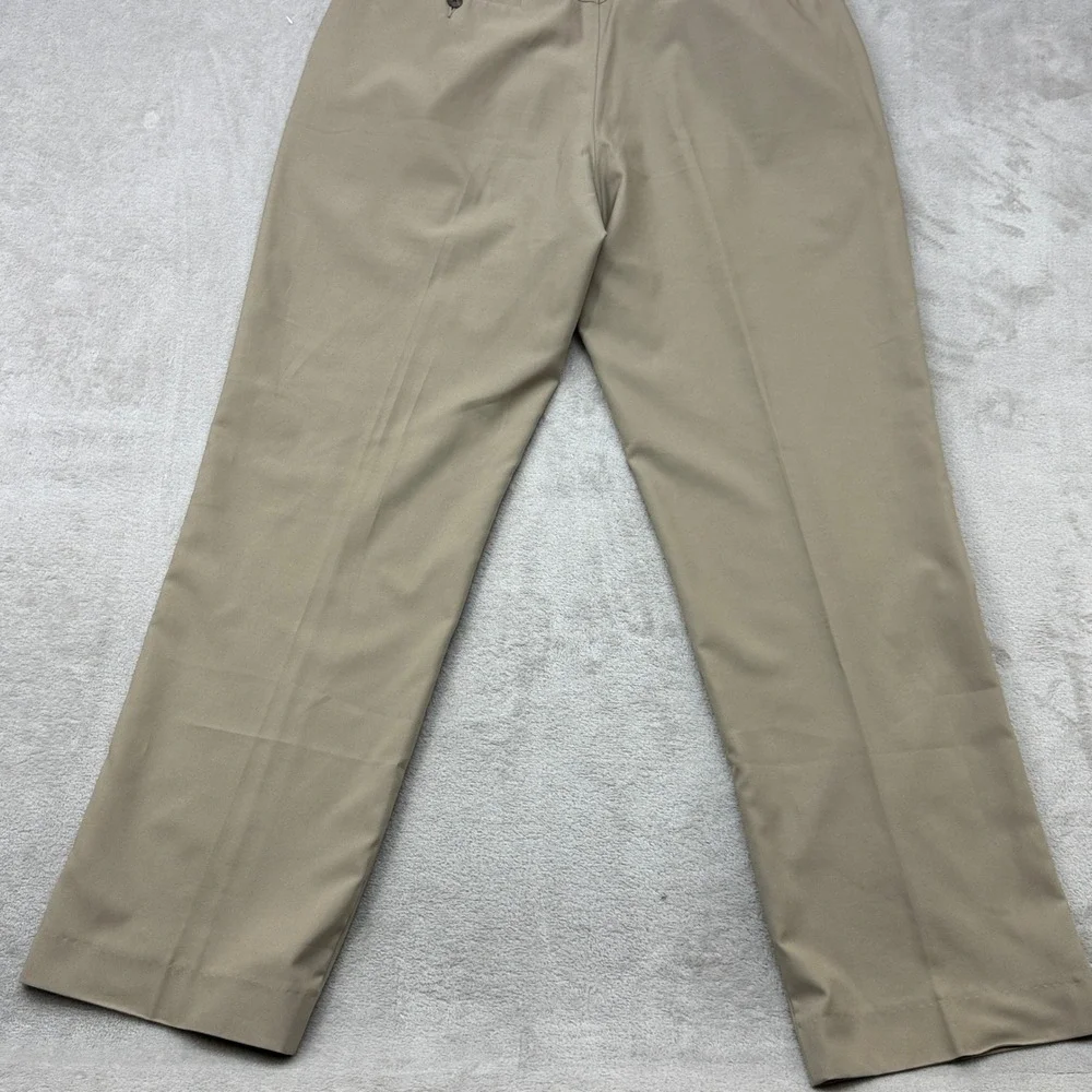 Adidas Golf Pants Mens 36x32 Tan Climalite Flat Front Straight Leg Performance